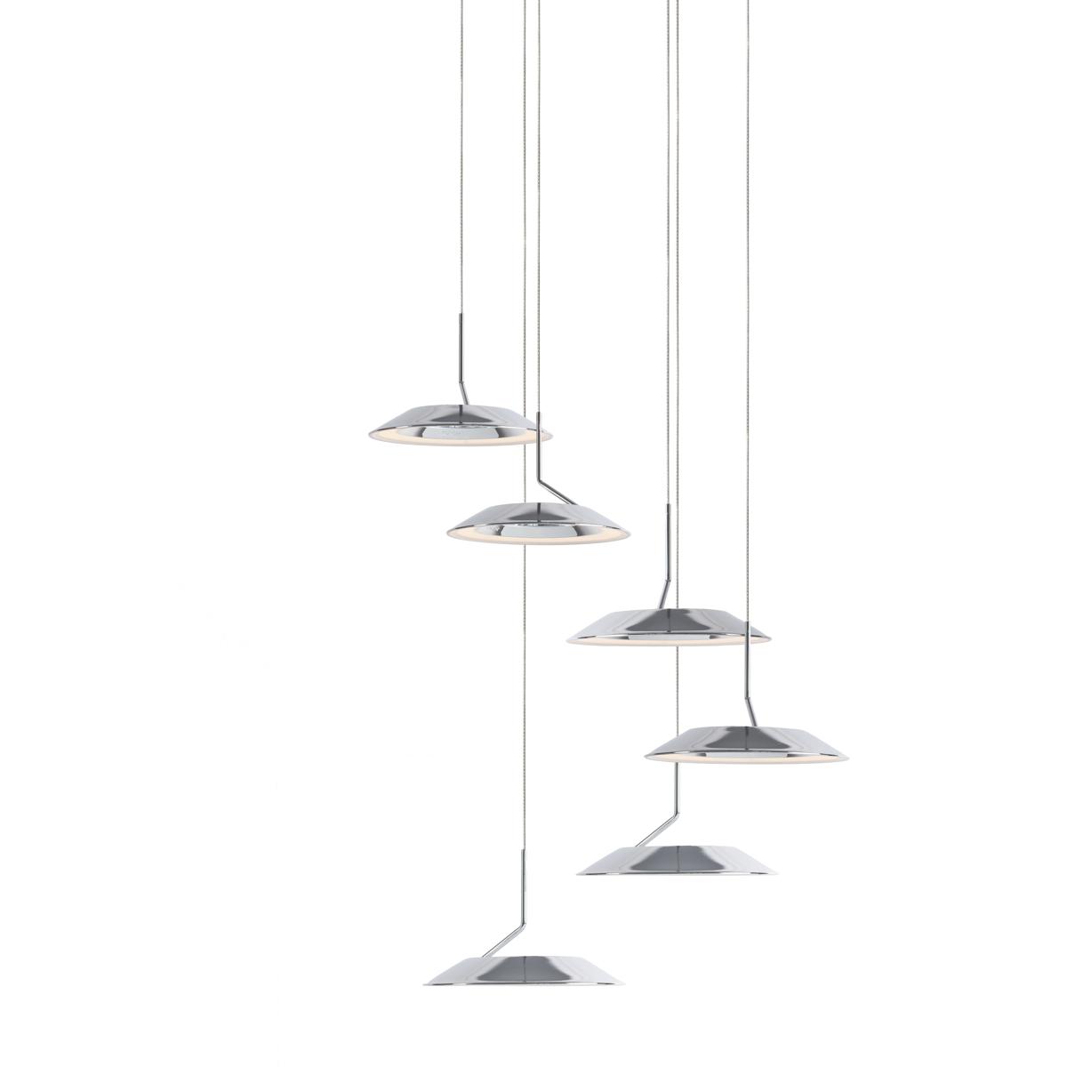 Koncept RYP-C6-SW-CRM Royyo LED 12 inch Chrome Pendant Ceiling Light